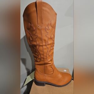 3.    Tan Knee-High Western Boots